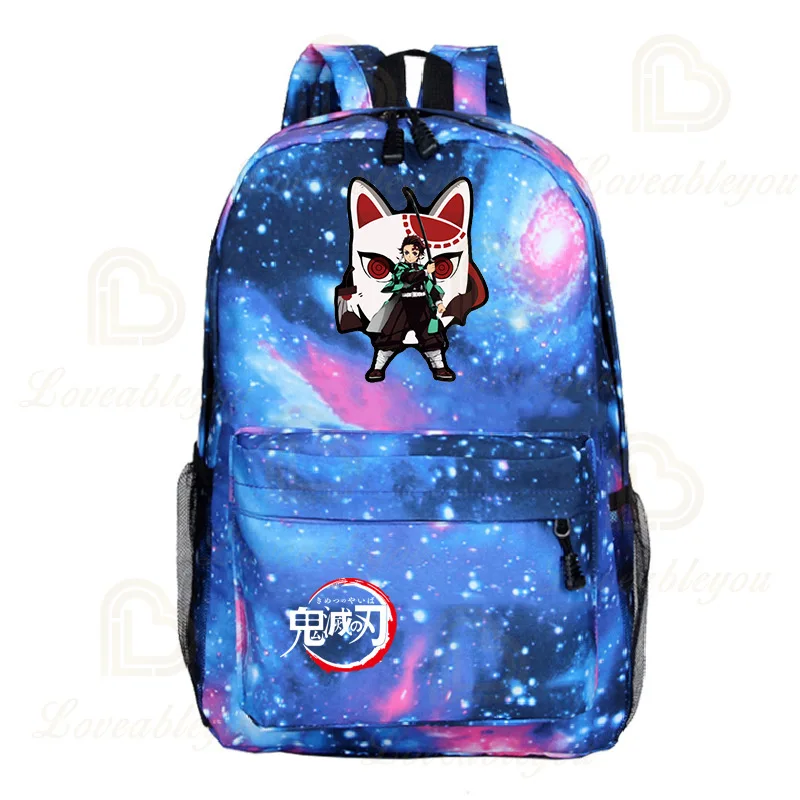 

Fashion Men Women Taptop Backpacks Demon Slayer Kimetsu No Yaiba Teenage Boys Girls Students School Bags Oxford Waterproof