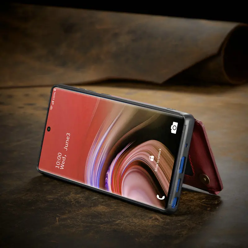 Caseme Back Case For Samaung Note10 20 S10 Card Slot Zipper Leather Wallet For Galaxy A51 A71 S20 Ultra S10plus Stand Back Cover