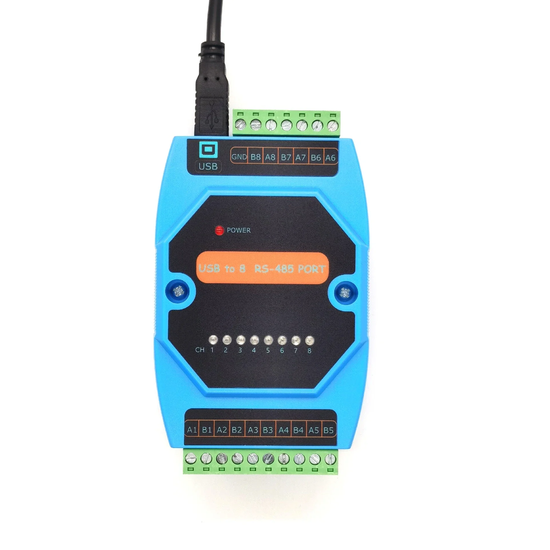 Фото Промышленный USB-конвертер в 8-канальный последовательный порт RS485 с чипом драйвера CH348 №2
