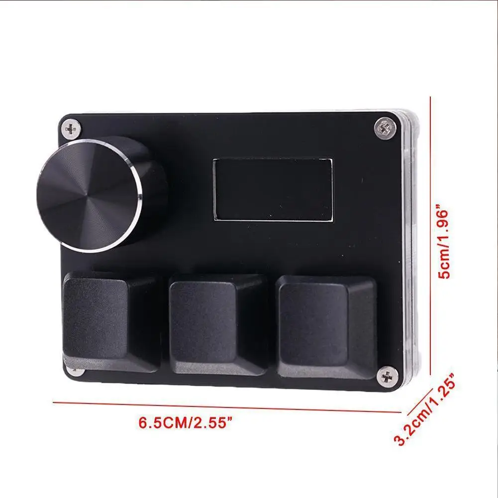 Мини-клавиатура 3 клавиши 1 ручка RGB программирование макро механическая