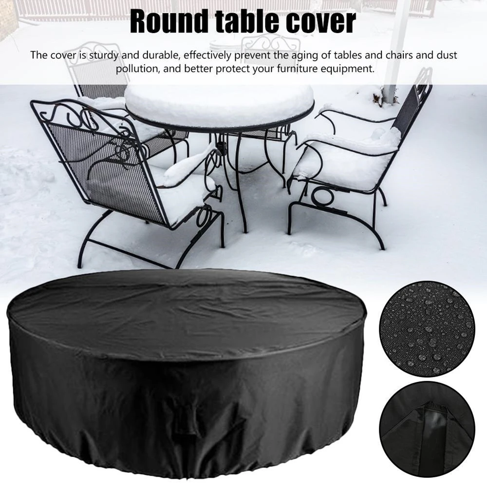 

Outdoor Garden Furniture Cover Round Table Chair Set Waterproof Oxford Wicker Sofa Protection Patio Rain Snow Dustproof Covers