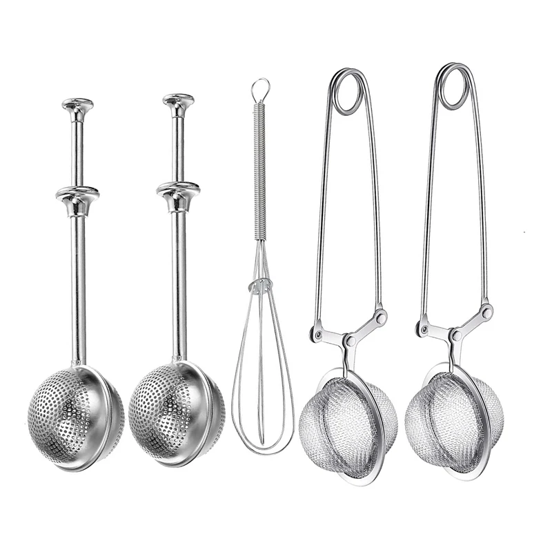 

HOT-Shaker Duster Sets,Handle Shaker Duster Ball Tea Strainer With Handle Mini Whisk For Meringue Powder Sugar Flour Spices