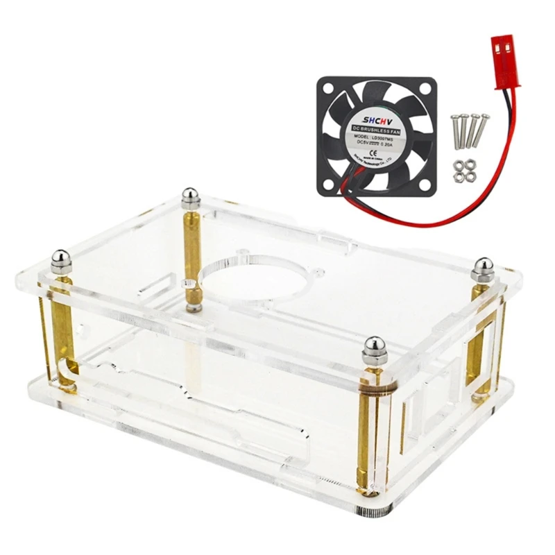 

Clear Cover for Orange Pi 5 Protector Acrylic Enclouse with Cooling Fan