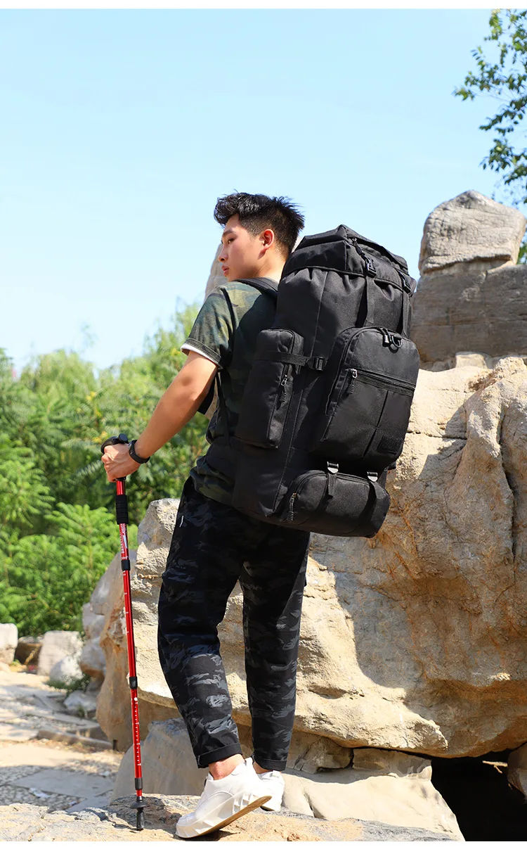 

80L Waterproof Molle Camo Tactical Backpack Military Army Hiking Camping Backpack Travel Rucksack Outdoor Sports Climbing Ba