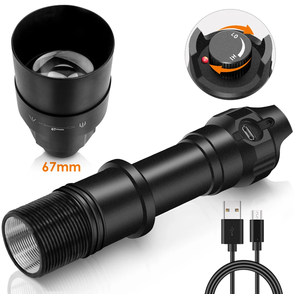 

UniqueFire 1605 IR 940NM светодиодный охотничий фонарь 67 мм инфрасветильник онарь ночного видения перезаряжаемый диммер Swtich 5%-90%