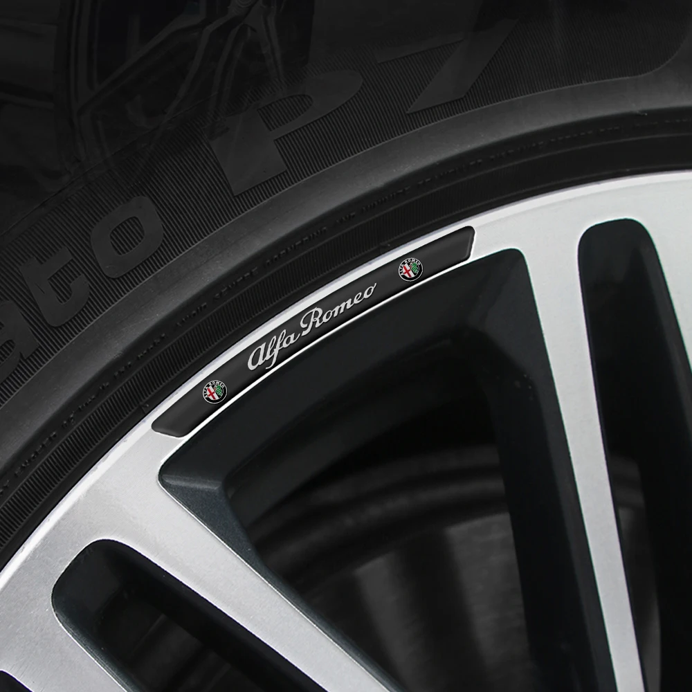 4 шт. алюминиевые наклейки на обод автомобиля авто эмблема декоративные для Alfa Romeo