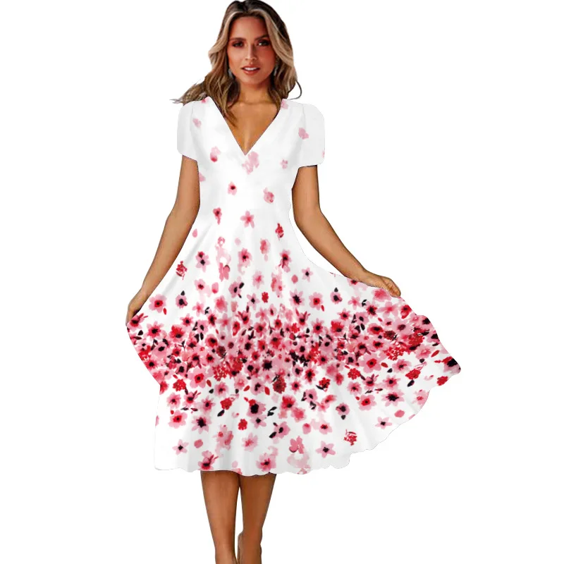 Женские летние платья 2022 сексуальное зеленое пляжное платье с цветочным принтом