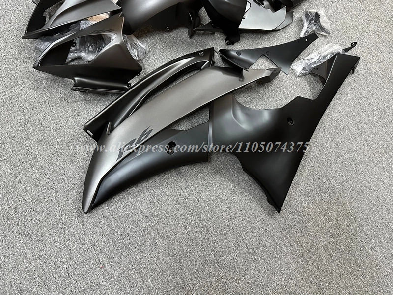 Фото 4 подарка, новый комплект обтекателей двигателя ABS, подходит для YAMAHA R6 2008 2009 2010 2011 2012 2013 2014 2015 2016, комплект кузова серого, черного матового цвета №5