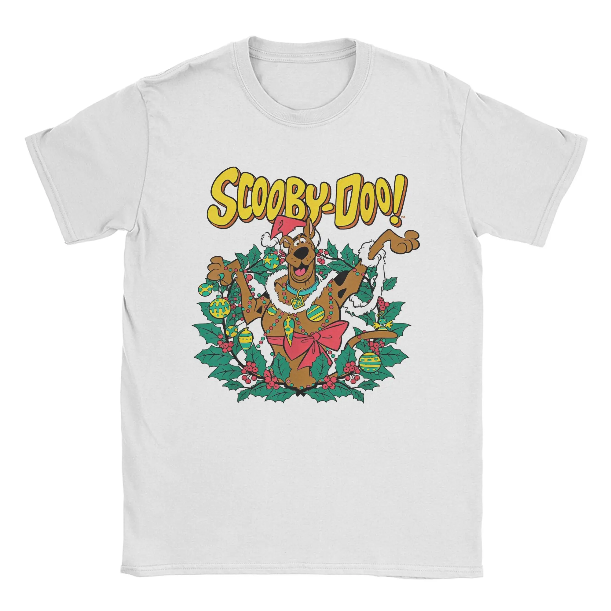 Vintage S-Scooby Dog Doo Cartoon T-Shirt for Men Crewneck Pure Cotton T Shirt Merry Christmas Short Sleeve Tee Gift Clothing
