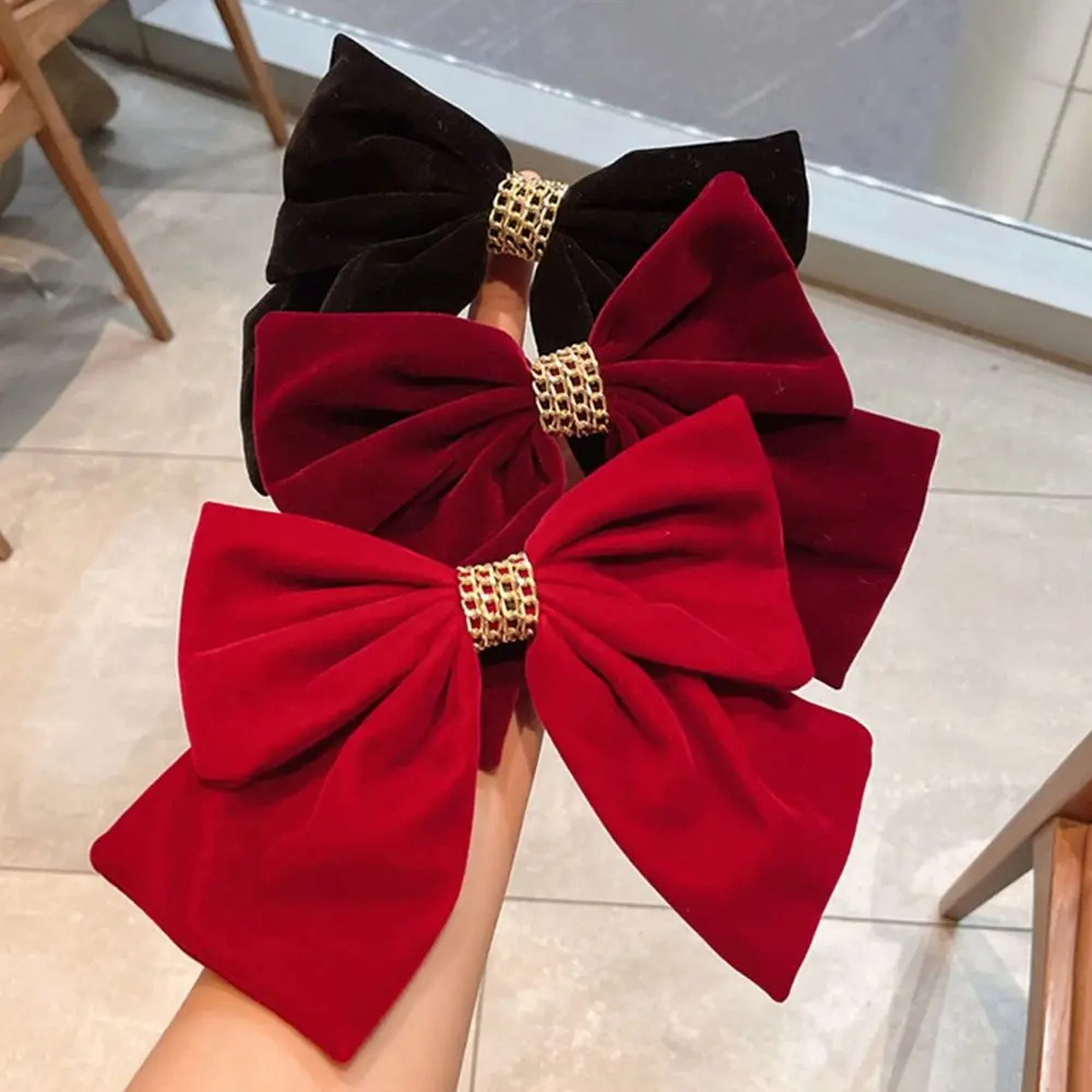 

Women Girls Elastic Fabric Hair Accessories Red Hair Bands Hair Clip Headband