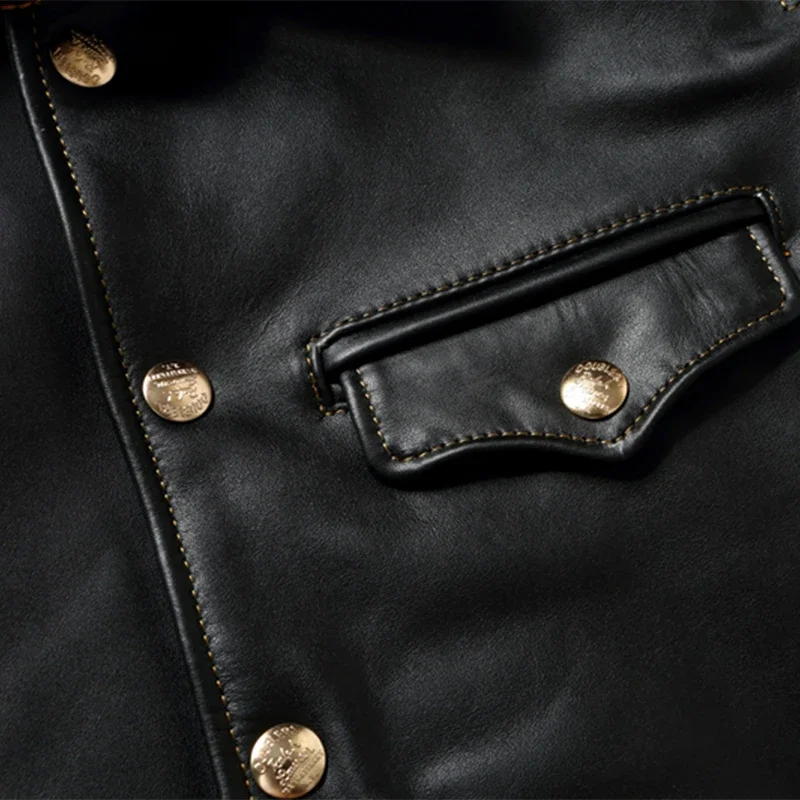 Импортная кожаная куртка с верхним слоем из масляного воска мужская