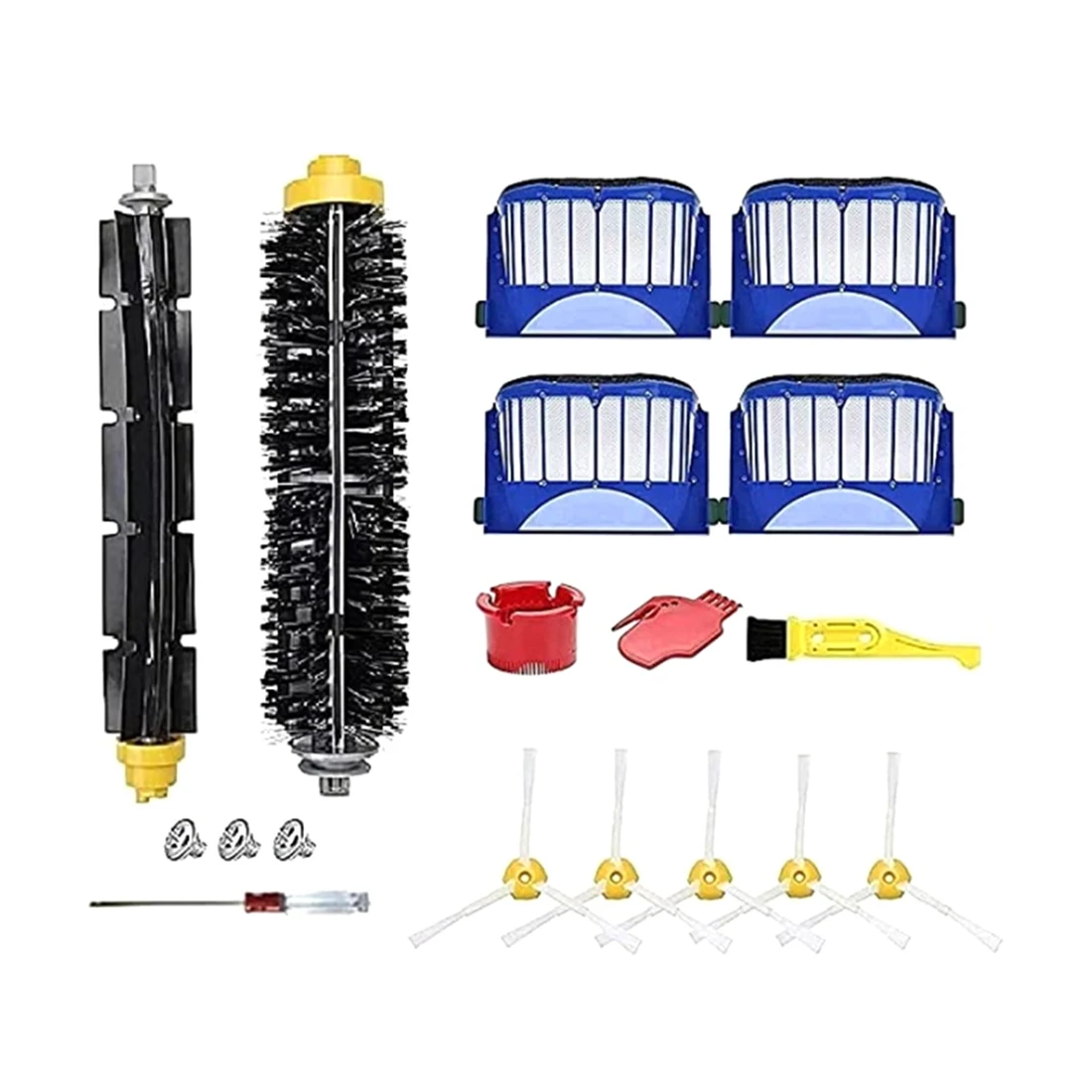 

Запасные части для IRobot Roomba серии 600 и 500, фильтр, боковая щетка, пара гибких щеток с щетиной