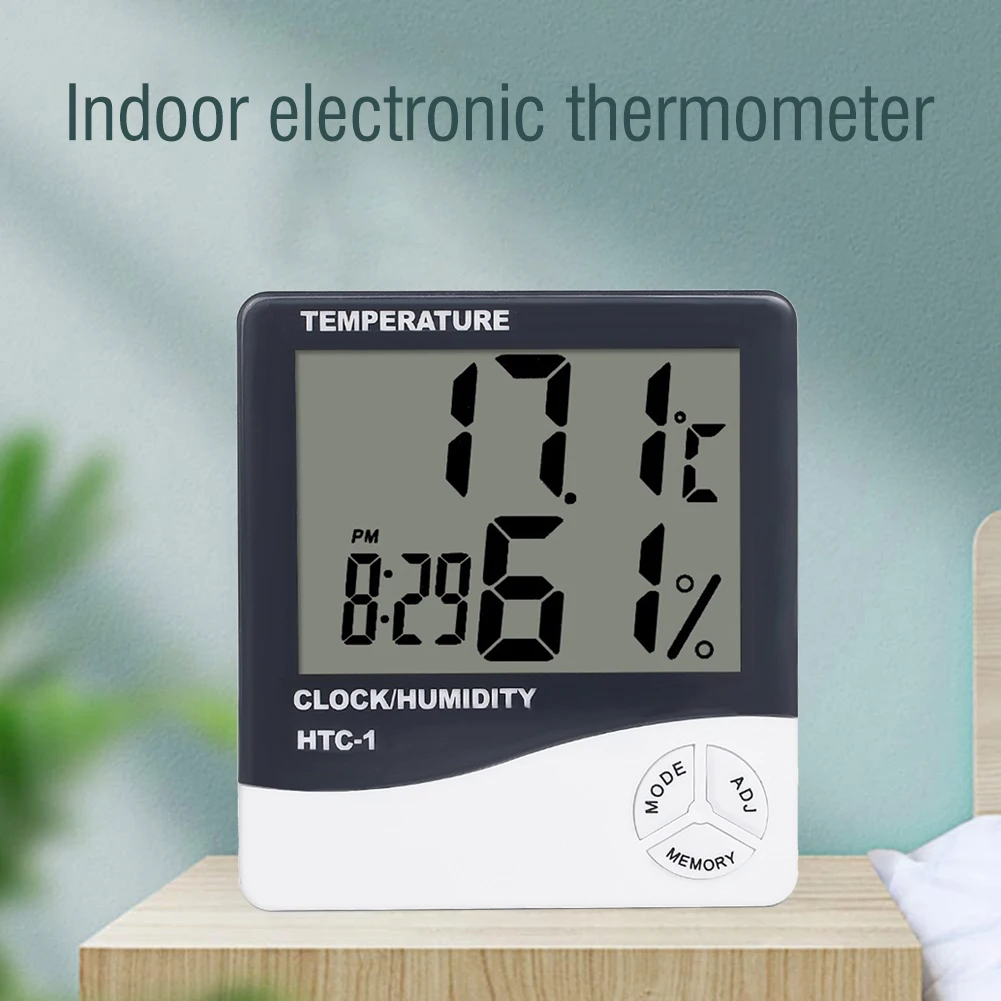 

Digital Indoor Thermometer Hygrometer HTC-1 Temperature Humidity Meter Clock for Home Temperature Humidity Instrument