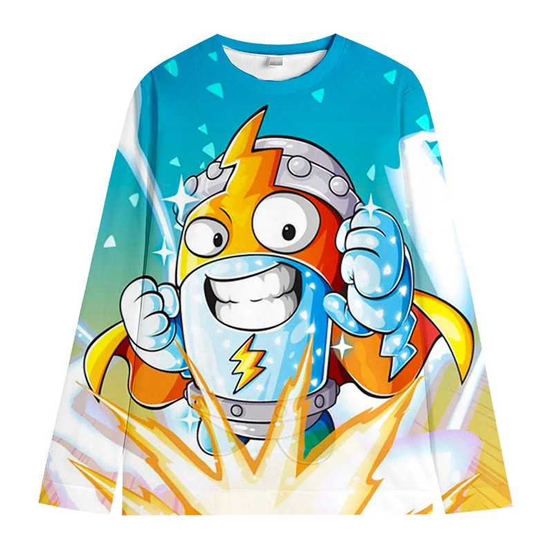 Детские толстовки с круглым вырезом SuperThings топы 3D принтом мультфильмов для