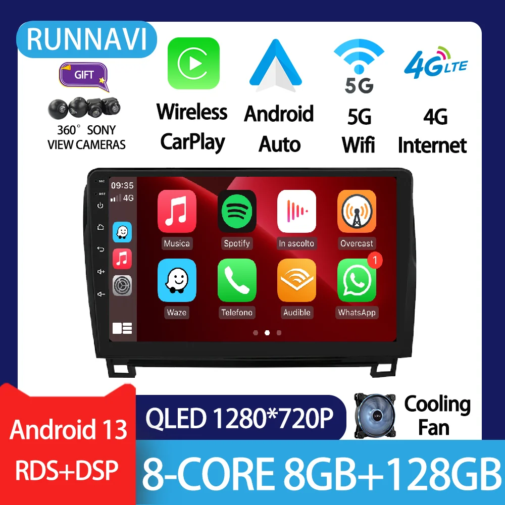 

Android 13 For Toyota Tundra XK50 2007 - 2013 Sequoia XK60 2008 - 2017 Car Radio Stereo Multimedia Video Player Carplay RDS DSP
