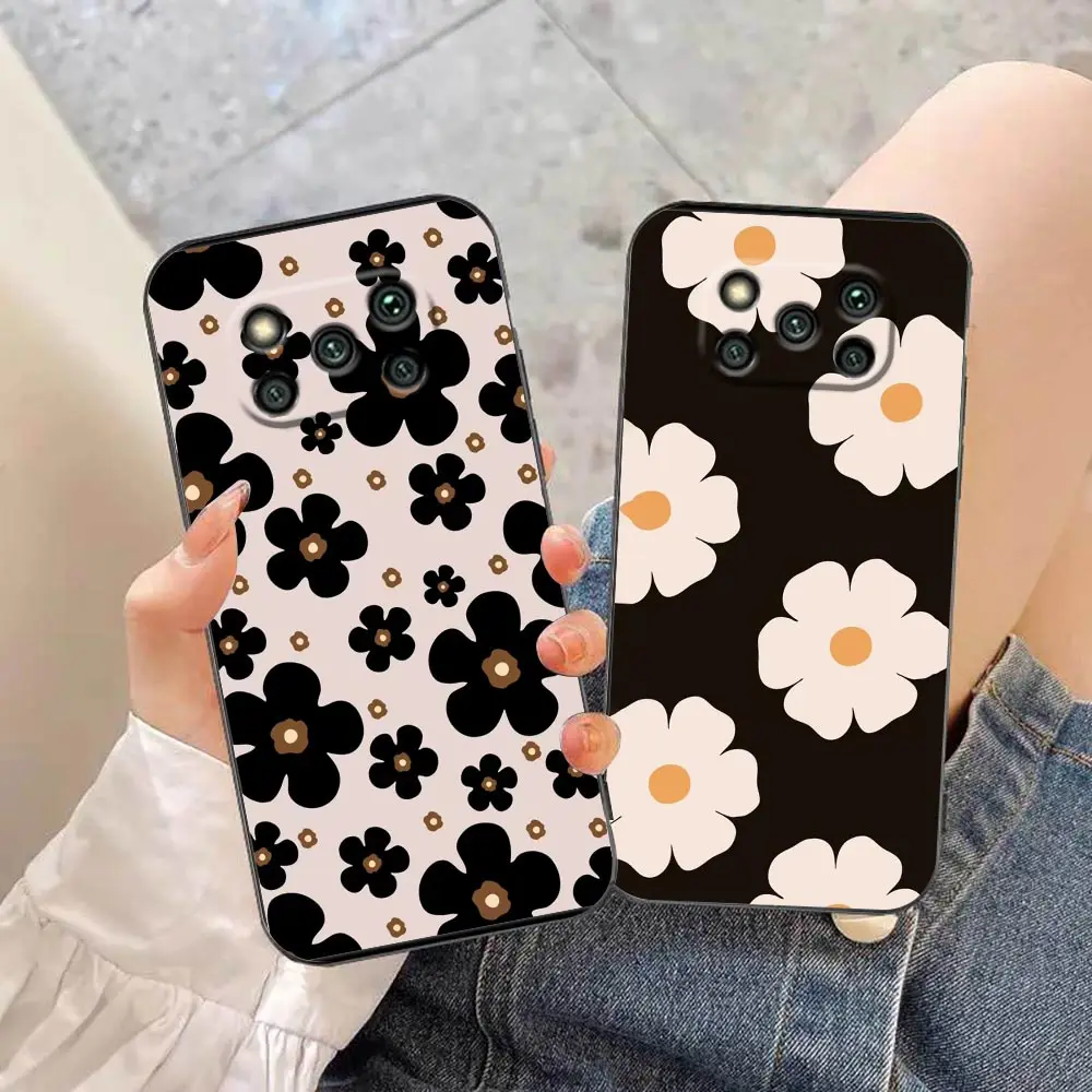 

Phone Case For Xiaomi Mi Note 10 3 Lite Poco M4 C40 F4 X4 X3 M3 F3 GT Pro Nfc 5G 4G Mix 3 2S 2 Play F1 Beautiful Cartoon Flowers
