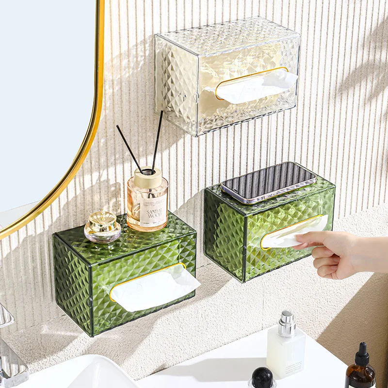 

Decorative Storage Boxes Household Living Room Tissue Box Bathroom For Napkins Kitchen Desktop No Punching Napkin Holder Paper