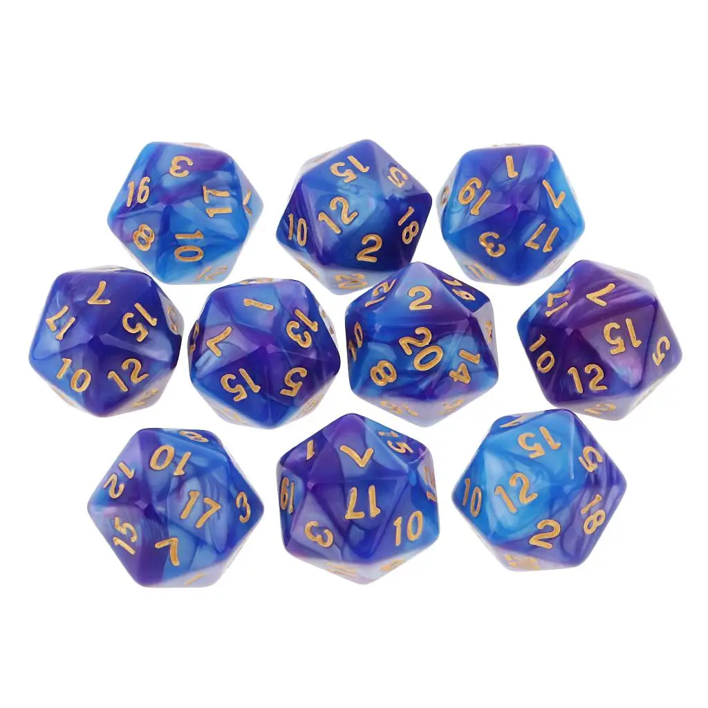 

Pack of 10 20 Sided Dice D20 Polyhedral Dice for Board Game