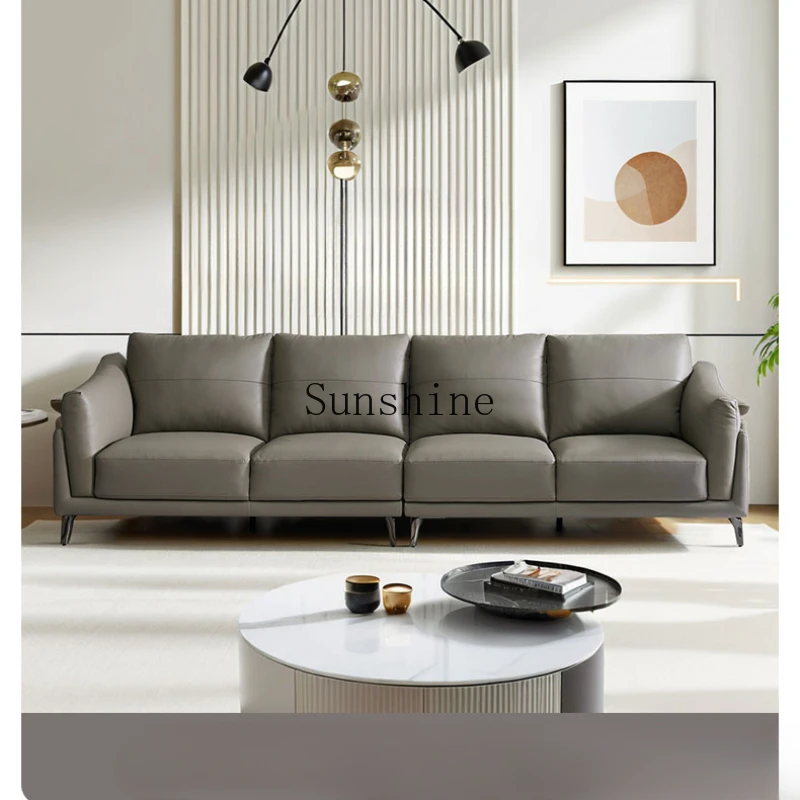 Первый слой воловьей кожи диван в итальянском минималистском стиле современная