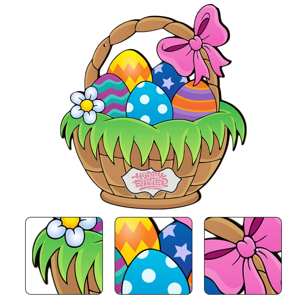 

Easter Sign Hanging Door Egg Decor Wall Wood Wooden Happy Welcome Ornaments Plaque Ornament Decorations Spring Porch Bunny Front