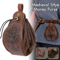 medieval viking money pouch bag medieval cosplay accessories hangable belt dice bag men women leather drawstring bag coin purse