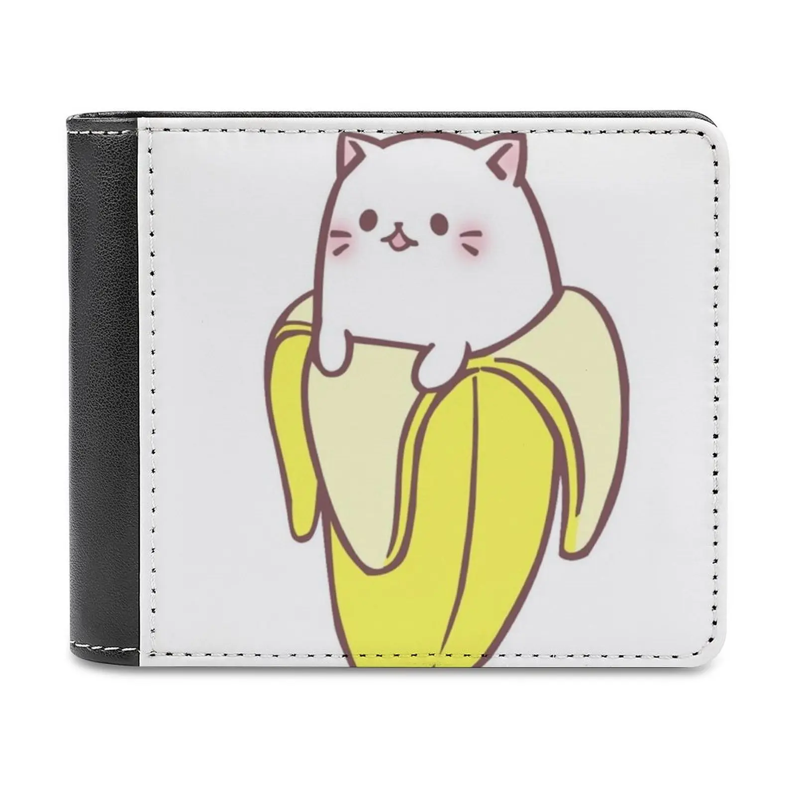 

Bananya Men's Wallet Purses Wallets New Design Dollar Price Top Men Leather Wallet Bananya Cat Banana Cute Yellow Whiskers