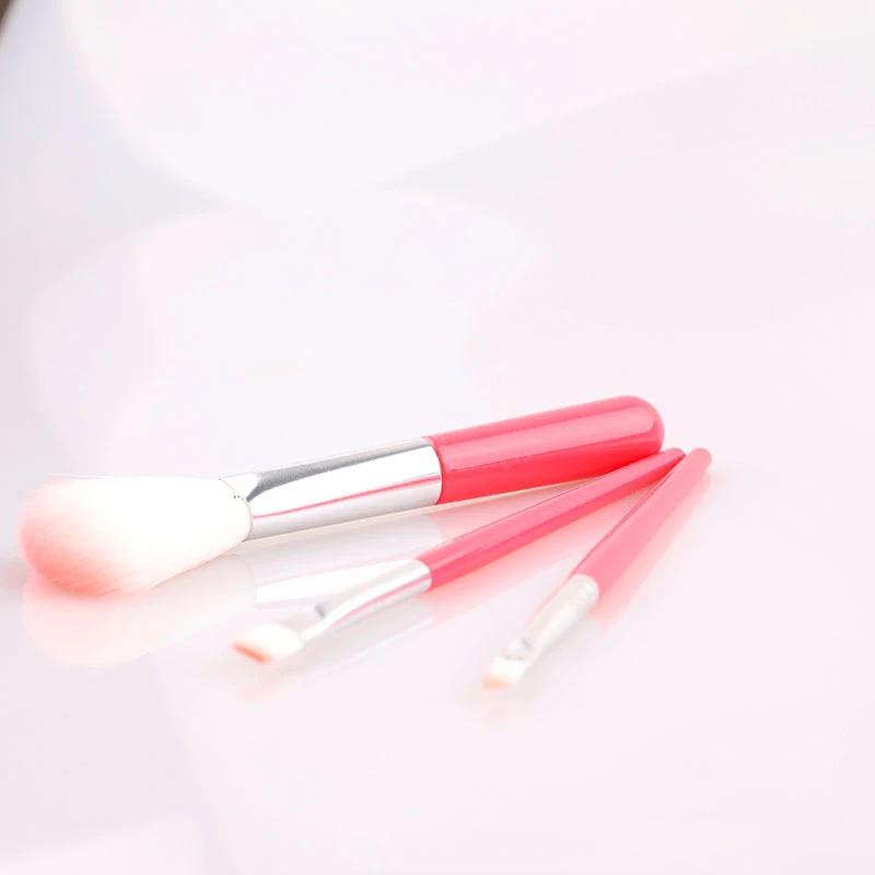 

Новинка 2022, розовый набор из трех кистей с нейлоновой пластиковой ручкой и инструменты для макияжа