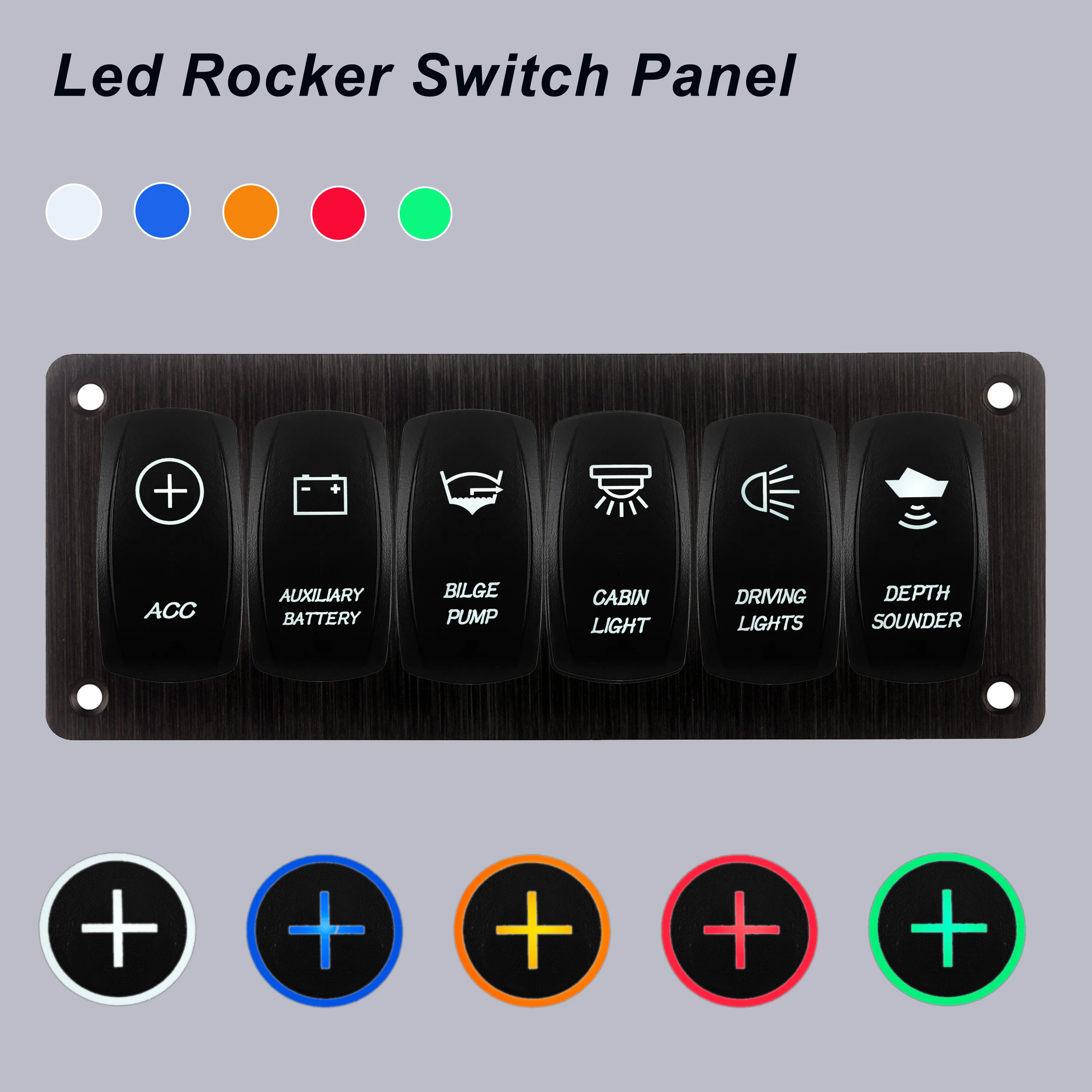 Пользовательская 6-клавишная алюминиевая клавишная панель проводная с 12 В 20 А
