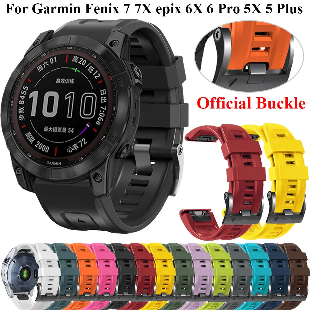 

Watchband Replacement Strap For Garmin Fenix 7 7X 6 6X Pro 5X 5 Plus Epix 3HR 935 945 Silicone 22 26mm Quick Release Band Correa