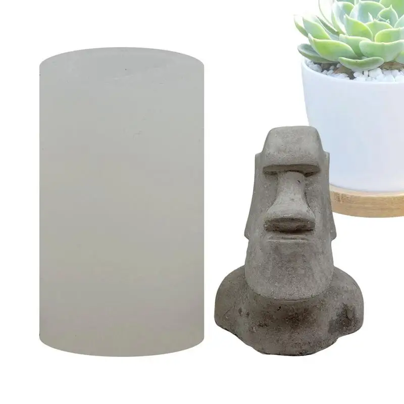 

Форма Moai, 3D формы для головы пасхального острова Moai, силиконовая форма для ароматерапии, свечи, мыла, «сделай сам», форма для эпоксидной смолы