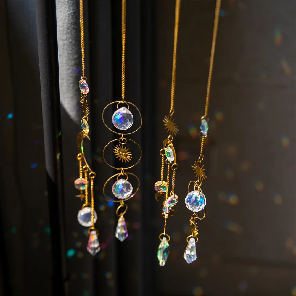 Хрустальные подвесные солнцезащитные Ловцы для окон с металлической цепочкой, Радужный производитель, украшение для дома и сада, подарок на день рождения