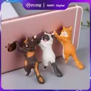 

RYRA Cute Cat Phone Holder Tablets Desk Sucker Support Resin Mobile Phone Stand Holder Sucker Design Animal Stand For Smartphone