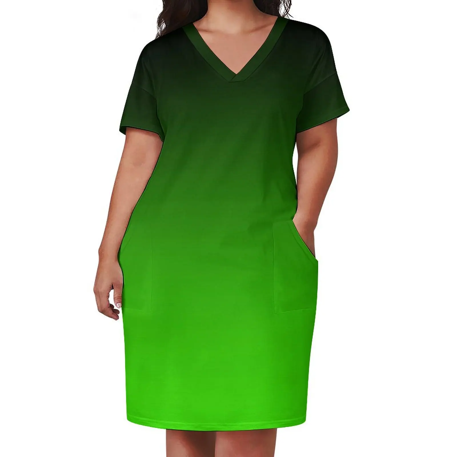 ЧЕРНАЯ К НЕОНОВОМ ЗЕЛЕНОМ СВИДЕНИЕ | от Solomaskx Свободное карманное платье женское