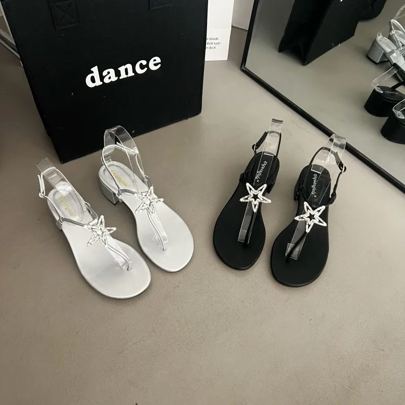 Женские Ретро-туфли в римском стиле с пятью острыми звездами модель 2024 года