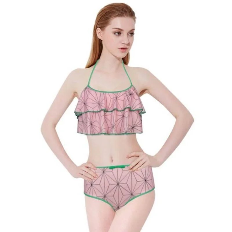 

Nezuko Woman Costume Cosplay Girls The Blade of Demon Slayer Butterfly Forbearance Kanamon Tanjiro Jinx Swimsuit 2022 New