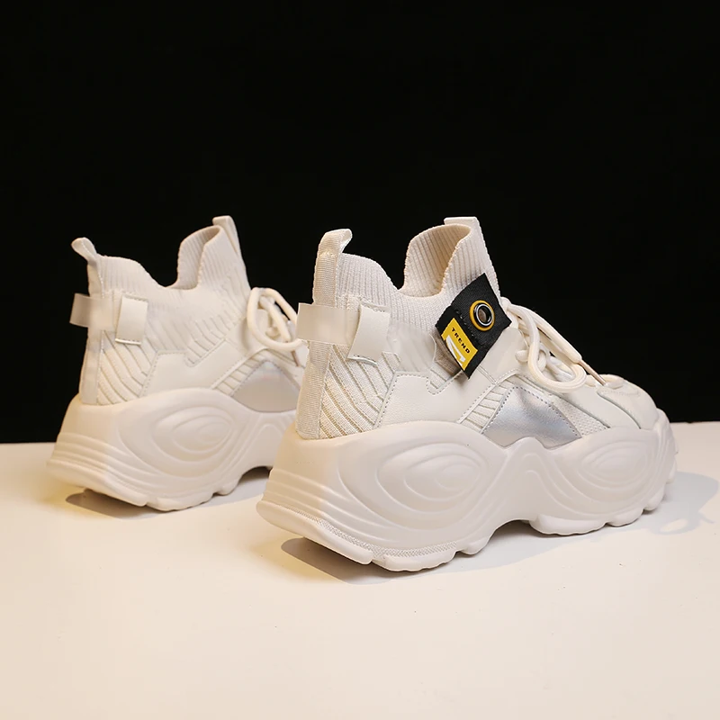 High Top Sneakers Woman Summer Shoes Mesh Female Fashion Height Increasing 4CM Ladies Trainers Chunky Sneaker Woman Basket Femme