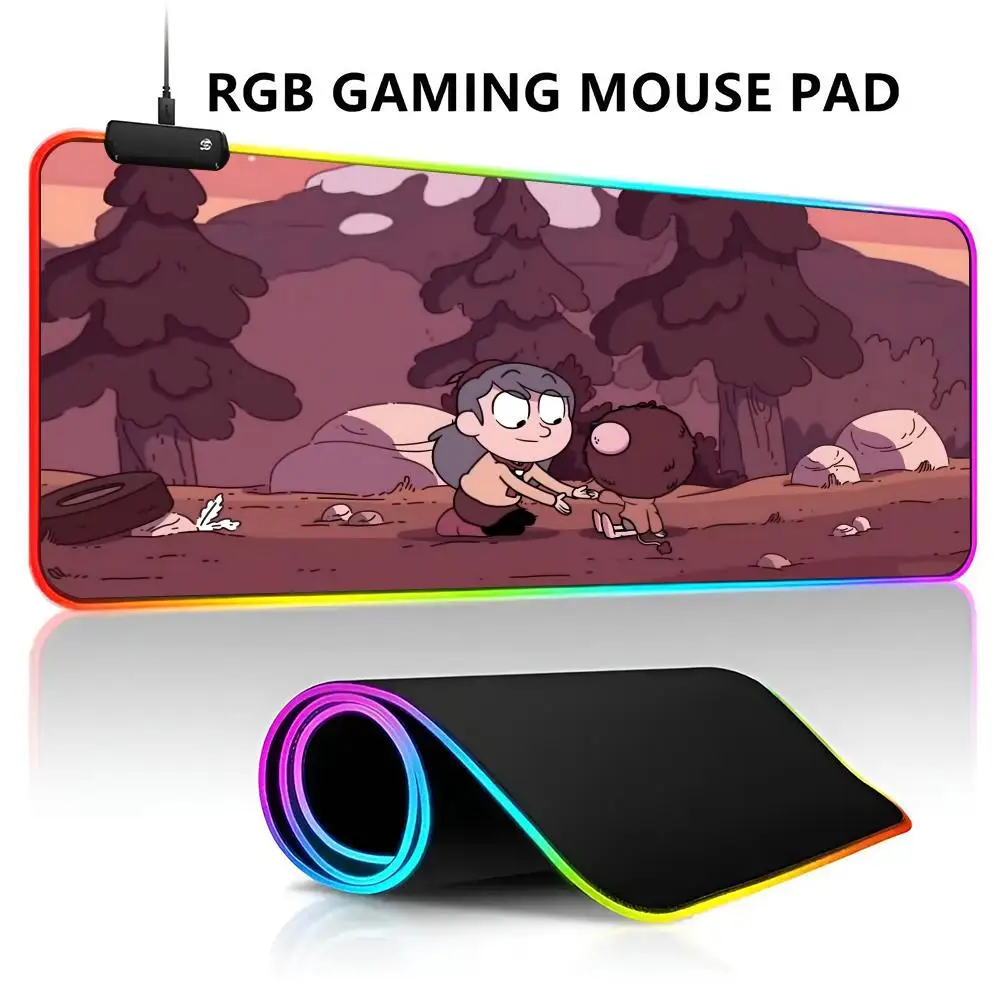 1pc-H-Hilda Mouse Pad RGB LED Light Gaming Waterproof Large Gamer Carpet Big Mause Keyboard PC Desk Play Mat with Back