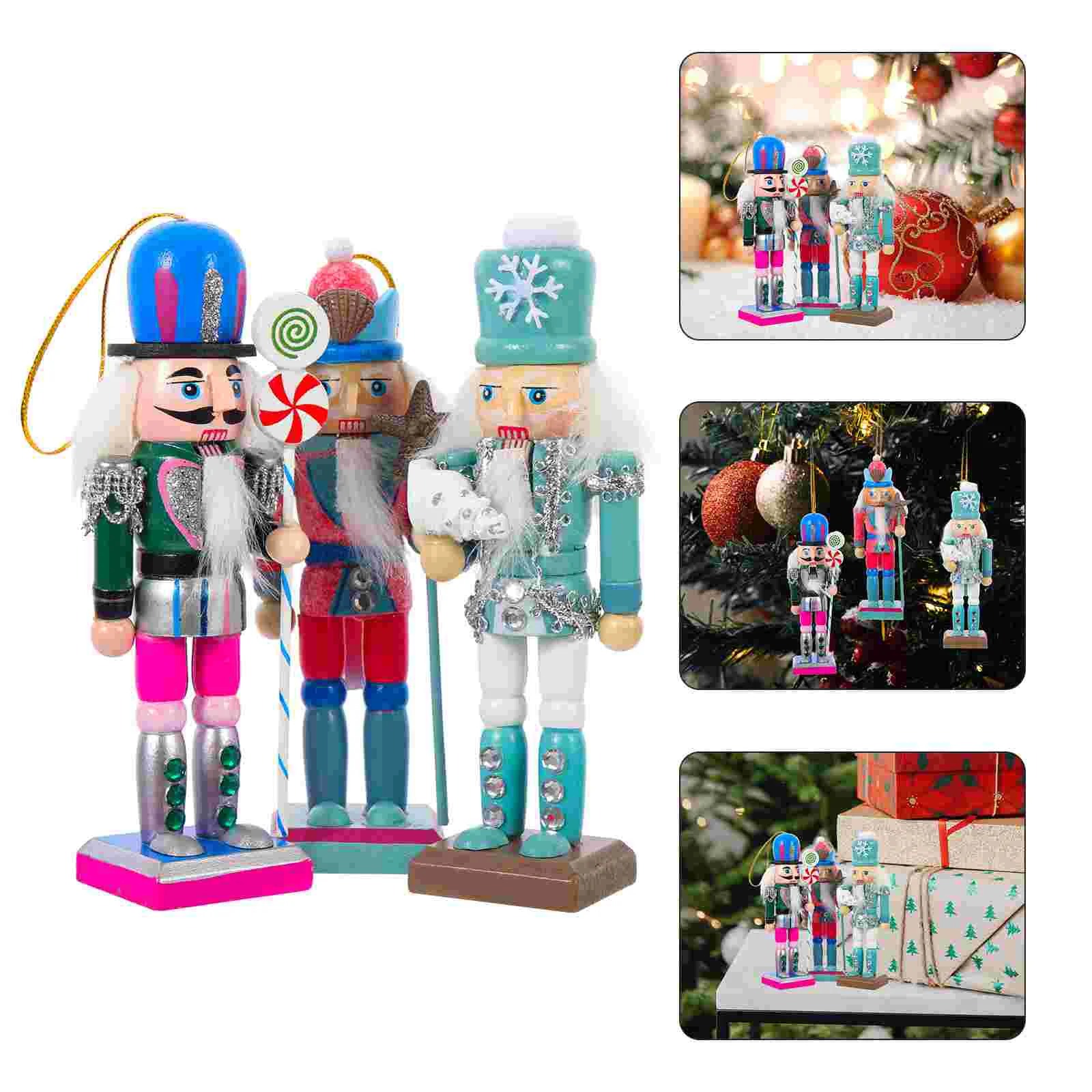 

Nutcracker Christmasornaments Hanging Nutcrackers Wooden Soldier Puppet Figures Toy Decoration Tree Desktopnautical Ocean