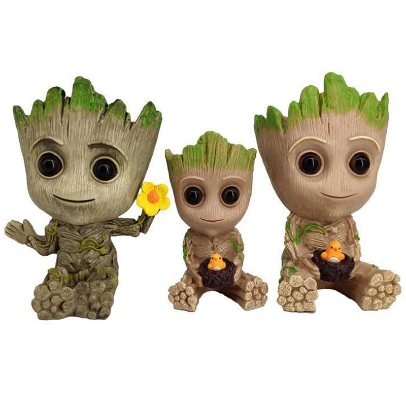 

Aquarium Garden Decoration Flower Pot Creative Baby Tree Figure Groot Planter Container Multifunction Desktop Fish Tank Ornament
