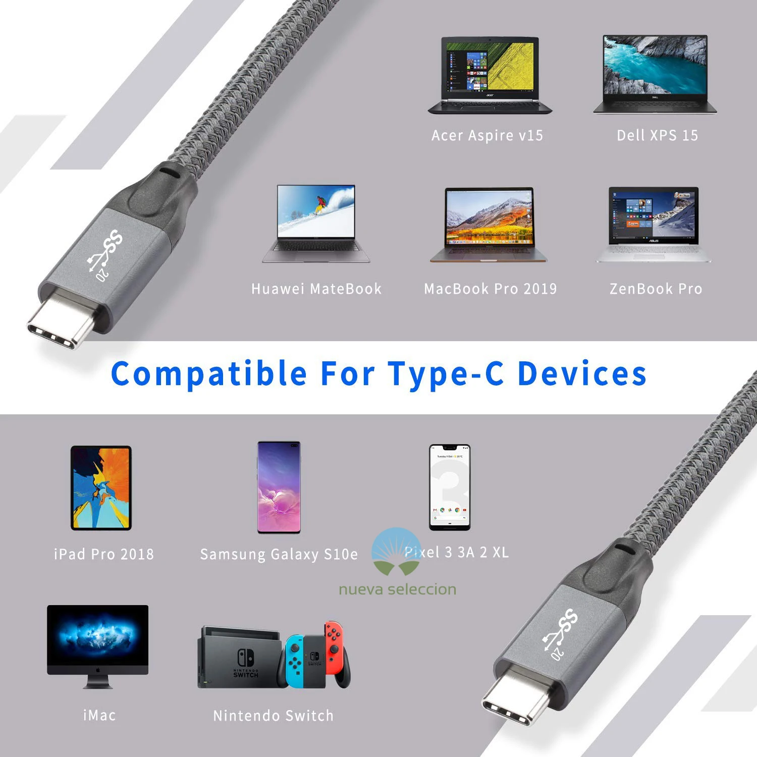 usb 3 2 gen 2x2 20gbps usb c to usb c data cable type c 100w fast charge short cord braided wire for xiaomi huawei macbook pixel free global shipping