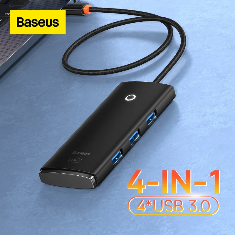 Baseus USB רכזת 4 ב 1 USB C רכזת USB סוג C כדי רב USB 3.0 מתאם עבור MacBook Pro אוויר Huawei Mate 30 USB-C 3.0 ספליטר