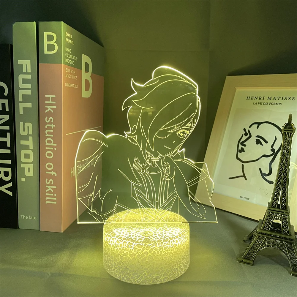 

Acrylic Led Lamp Genshin Impact Kaeya Led Light Game 3D gift light 7 colors 16 colors With remote control anime bedroom decor