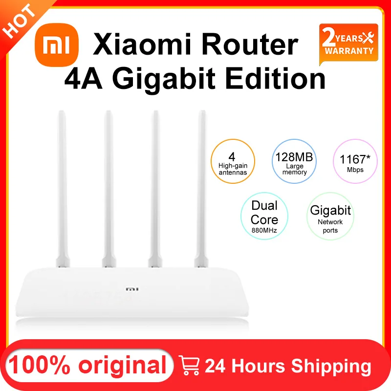 Двухъядерный Wi-Fi роутер Xiaomi Mi 4A 1167 Мбит/с 2 4 ГГц/5 ГГц 128 Мб |