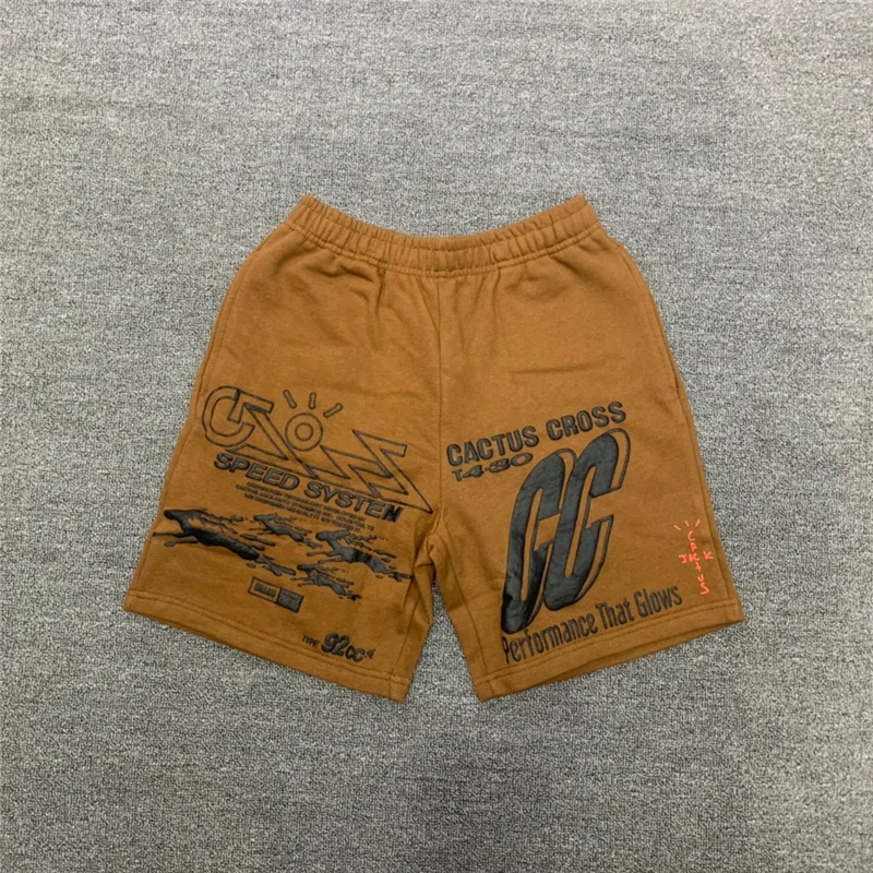 

Foam Printing 22FW TOP NEW Travis Scott Cactus Jack Shorts Men Women 1:1 High Quality Casual Shorts Breeches