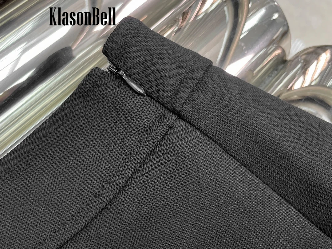 10.31 KlasonBell Женская мода с буквенным принтом и золотыми пуговицами камвольная