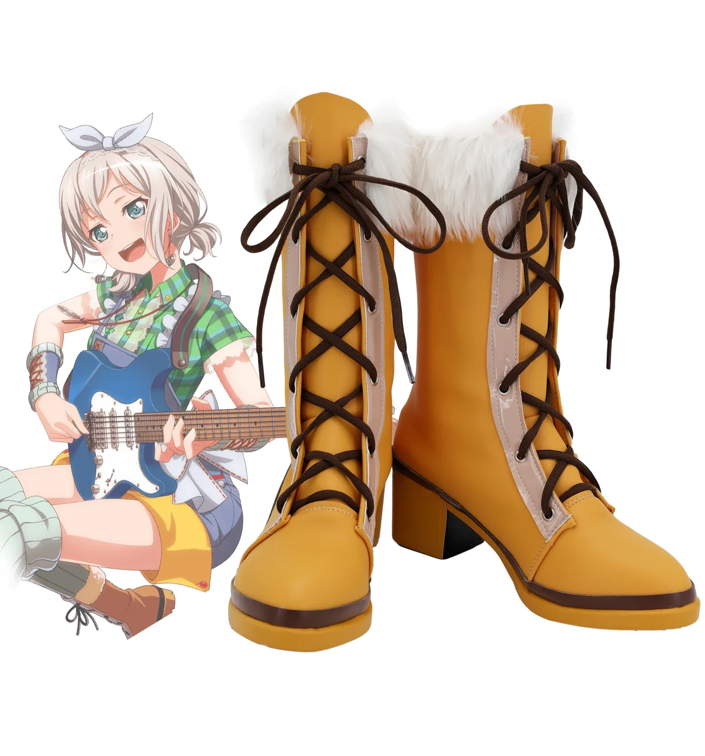 Обувь для косплея Aoba Moca обувь BanG Dream желтая любого размера на заказ