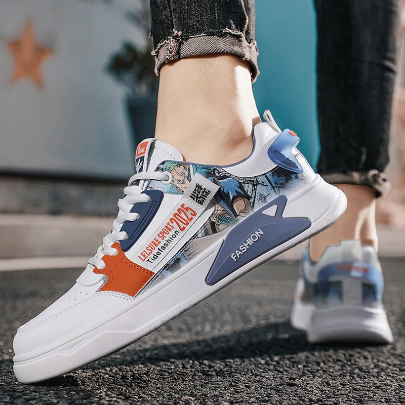 

Мужские кожаные кроссовки на платформе, Нескользящие кроссовки для бега и занятий на открытом воздухе, дизайнерская Роскошная Студенческая спортивная обувь, лето 2022