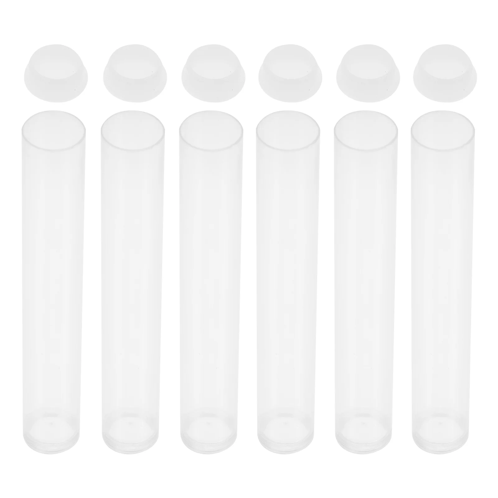 

6pcs Clear Acrylic Tubes Portable Sticks Storage Box Container