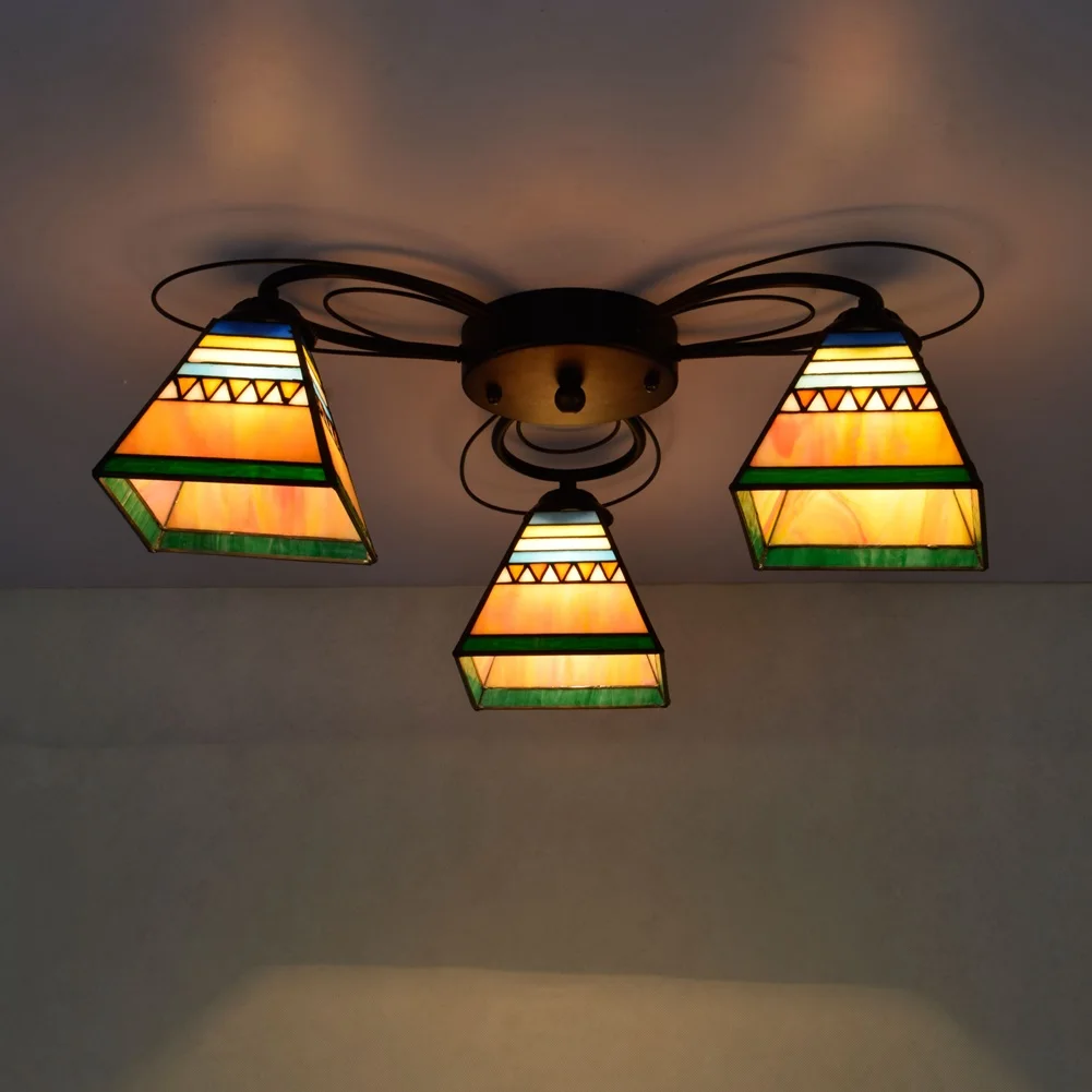 Люстра Тиффани 3 креативная потолочная лампа с несколькими насадками простая в