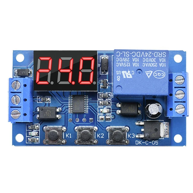 

Hot With Case 24V LED Display Automation Digital Delay Timer Control Switch Relay Module Relay Cycle Control Time Module